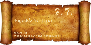 Hegedűs Tina névjegykártya